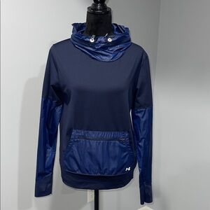 Under Armour Dark Blue Navy Roll Neck Pullover Hoodie size small women’s